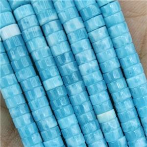 Blue Dye Jade Heishi Beads, approx 4mm