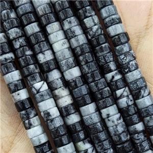 Black Silk Jasper Heishi Beads, approx 4mm