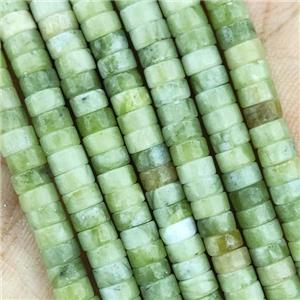 Green Jade Heishi Beads, approx 4mm