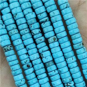 Blue Magnesite Turquoise Heishi Beads, approx 4mm