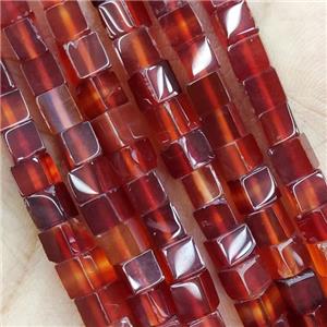 Red Carnelian Cube Beads, approx 5x5mm