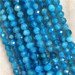 Blue Apatite Beads Faceted Round AA-Grade, approx 4mm dia