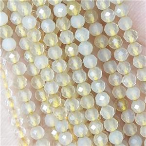 Yellow Agate Beads Faceted Round, approx 3mm dia