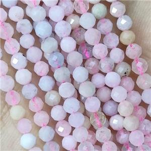 Pink Morganite Beads Tiny Faceted Round, approx 4mm dia