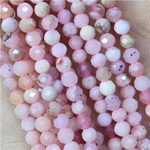 Natural Pink Opal Beads Tiny Faceted Round, approx 3mm dia