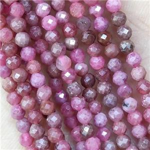 Brazilian Rhodonite Beads Red Faceted Round, approx 3mm dia
