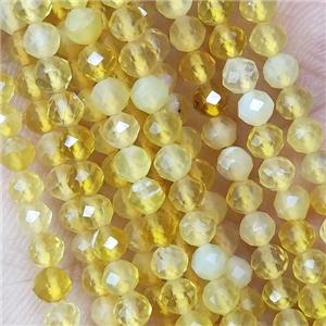 Natural Yellow Opal Beads Tiny Faceted Round AA-Grade, approx 4mm dia
