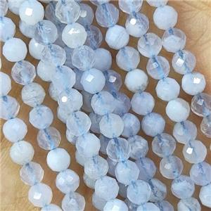 Natural Blue Lace Agate Beads Faceted Round, approx 4mm dia