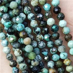 Natural African Turquoise Beads Faceted Round Green, approx 4mm dia