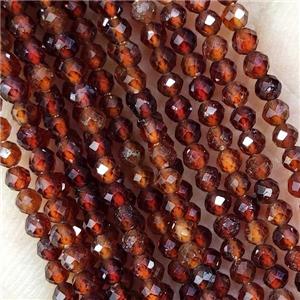 Orange Garnet Beads Faceted Round, approx 2mm dia