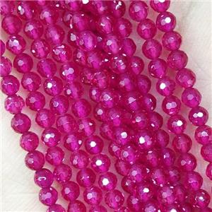 Natural Corundum Beads Faceted Round, approx 2mm dia