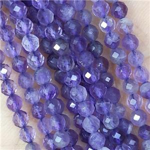 Natural Amethyst Beads Purple Faceted Round, approx 2mm dia