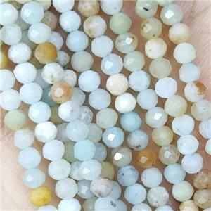 Multicolor Amazonite Beads Faceted Round, approx 4mm dia