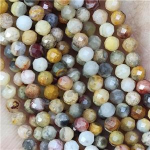 Natural Yellow Crazy Agate Beads Faceted Round, approx 3mm dia