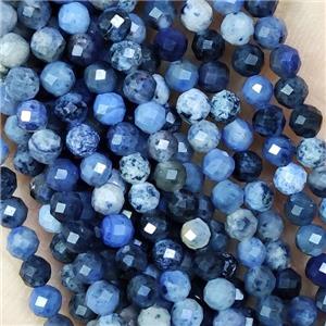 African Dumortierite Beads Blue Faceted Round, approx 3mm dia