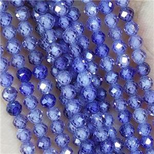 Purple Cubic Zircon Beads Faceted Round, approx 2mm dia