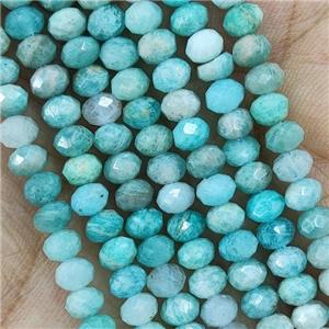 Green Amazonite Beads Faceted Rondelle, approx 3x4.5mm