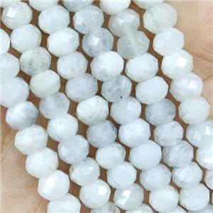 White Moonstone Beads Faceted Rondelle, approx 4x6mm