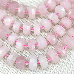 Rose Quartz Beads Faceted Rondelle, approx 12-14mm
