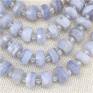 Blue Lace Agate Beads Faceted Rondelle A-Grade, approx 9-10mm