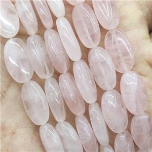 Pink Rose Quartz Oval Beads, approx 10-17mm