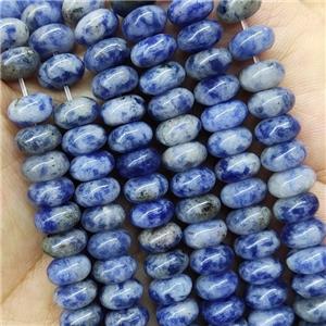 Blue Dalmatian Jasper Rondelle Beads Smooth, approx 4x6mm