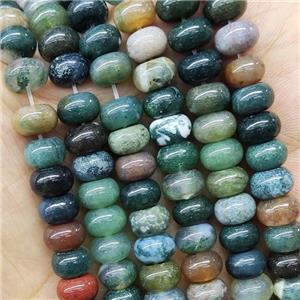 Indian Agate Rondelle Beads, approx 4x6mm