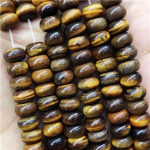 Tiger Eye Stone Rondelle Beads Smooth, approx 5x8mm
