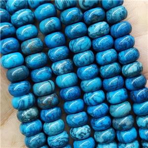 Blue Crazy Agate Rondelle Beads Dye, approx 5x8mm