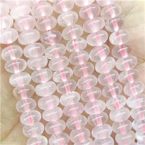 Pink Rose Quartz Beads Smooth Rondelle, approx 5x8mm