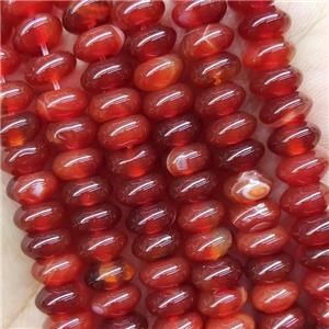 Red Carnelian Agate Rondelle Beads Smooth, approx 5x8mm