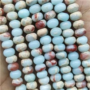 Blue Synthetic Snakeskin Jasper Beads Smooth Rondelle, approx 4x6mm