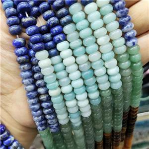Mix Gemstone Beads Rondelle, approx 5x8mm