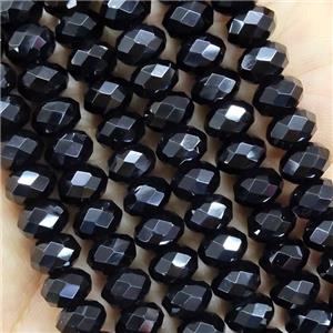 Black Onyx Agate Beads Faceted Rondelle, approx 5x8mm