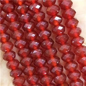 Red Carnelian Agate Beads Faceted Rondelle, approx 5x8mm