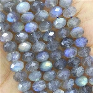 Labradorite Beads Faceted Rondelle AAA-Grade, approx 4x6mm