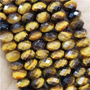Natural Tiger Eye Stone Beads Faceted Rondelle, approx 4x6mm