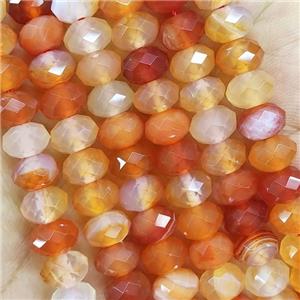 Red Striped Agate Beads Faceted Rondelle, approx 5x8mm
