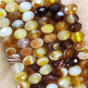 Ambergold Striped Agate Beads Faceted Rondelle, approx 5x8mm