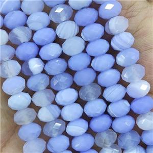Blue Striped Agate Beads Faceted Rondelle, approx 5x8mm