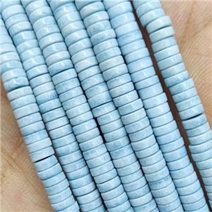 Blue Oxidative Agate Heishi Beads, approx 4mm