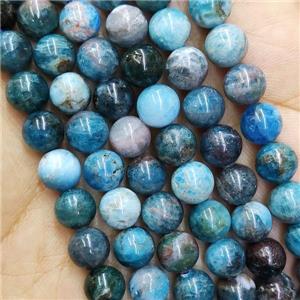 Blue Apatite Beads Smooth Round B-Grade, approx 8mm dia