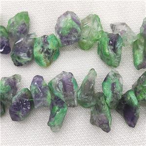 Amethyst Beads Freeform Dye Graduated Topdrilled, approx 12-30mm