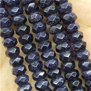 Blue Sandstone Beads Faceted Rondelle, approx 5x8mm