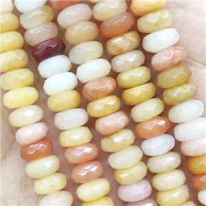 Chalcedony Beads Faceted Rondelle Multicolor, approx 5x8mm