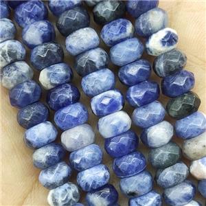 Blue Sodalite Beads Faceted Rondelle, approx 6x10mm