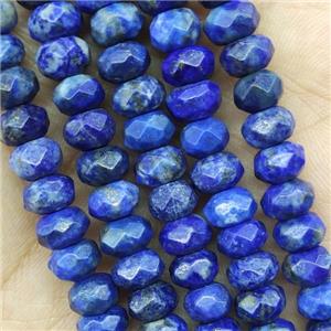 Blue Lapis Lazuli Beads Faceted Rondelle Dye, approx 4x6mm