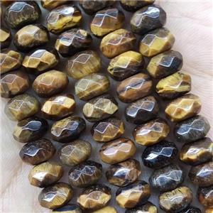 Tiger Eye Stone Beads Faceted Rondelle, approx 6x10mm