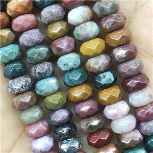Natural Ocean Agate Beads Faceted Rondelle, approx 6x10mm