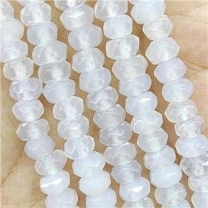 White Agate Beads Faceted Rondelle, approx 5x8mm
